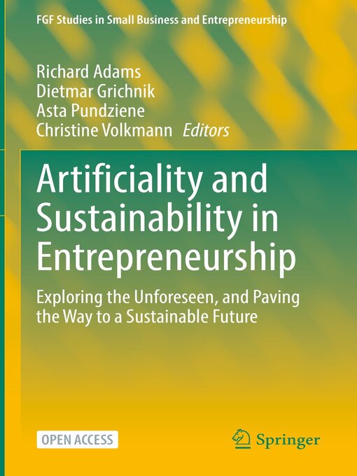 Title details for Artificiality and Sustainability in Entrepreneurship by Richard Adams - Available